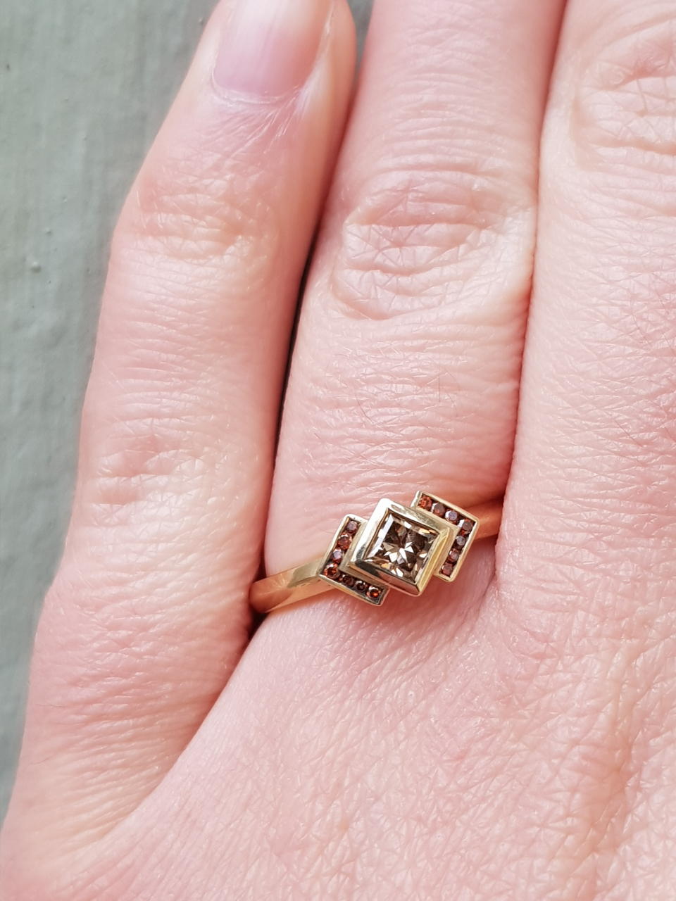 Princess Cut Chocolate Diamond Engagement Ring - Katie Snow