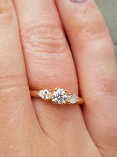 Diamond and Gold Trilogy Engagement Ring- Clare Chandler - Clifton Rocks