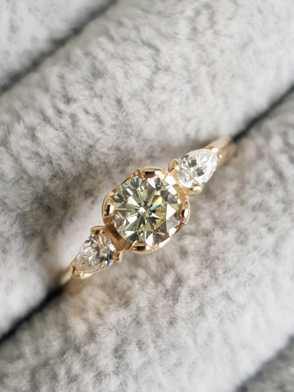 Yellow Diamond Trilogy Engagement Ring