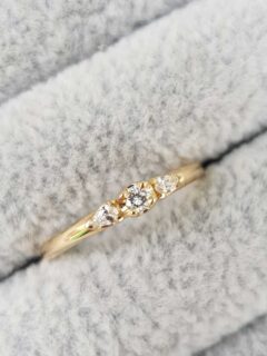 Mini Gold Diamond Trilogy Engagement Ring