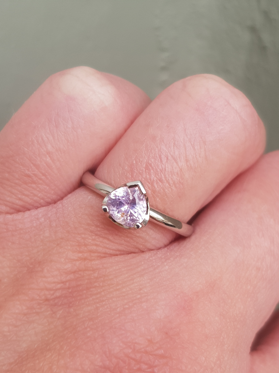 Pale Pink Sapphire Platinum Engagement Ring