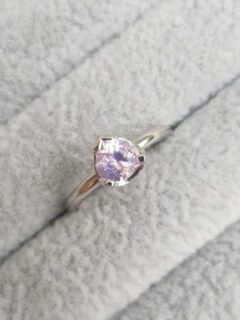 Pale Pink Sapphire Platinum Engagement Ring