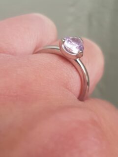 Pale Pink Sapphire Platinum Engagement Ring