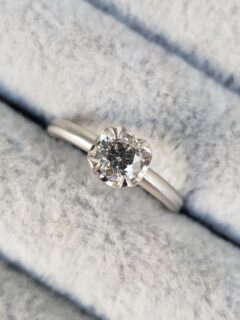 Grey Salt and Pepper Diamond Engagement Ring