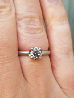 Grey Salt and Pepper Diamond Engagement Ring