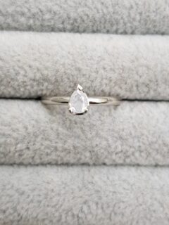 Unique Milky Diamond Solitaire Engagement Ring