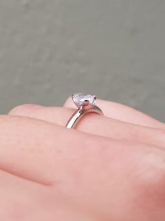 Unique Milky Diamond Solitaire Engagement Ring