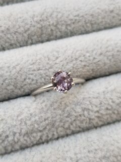 Lavender Grey Sapphire Engagement Ring