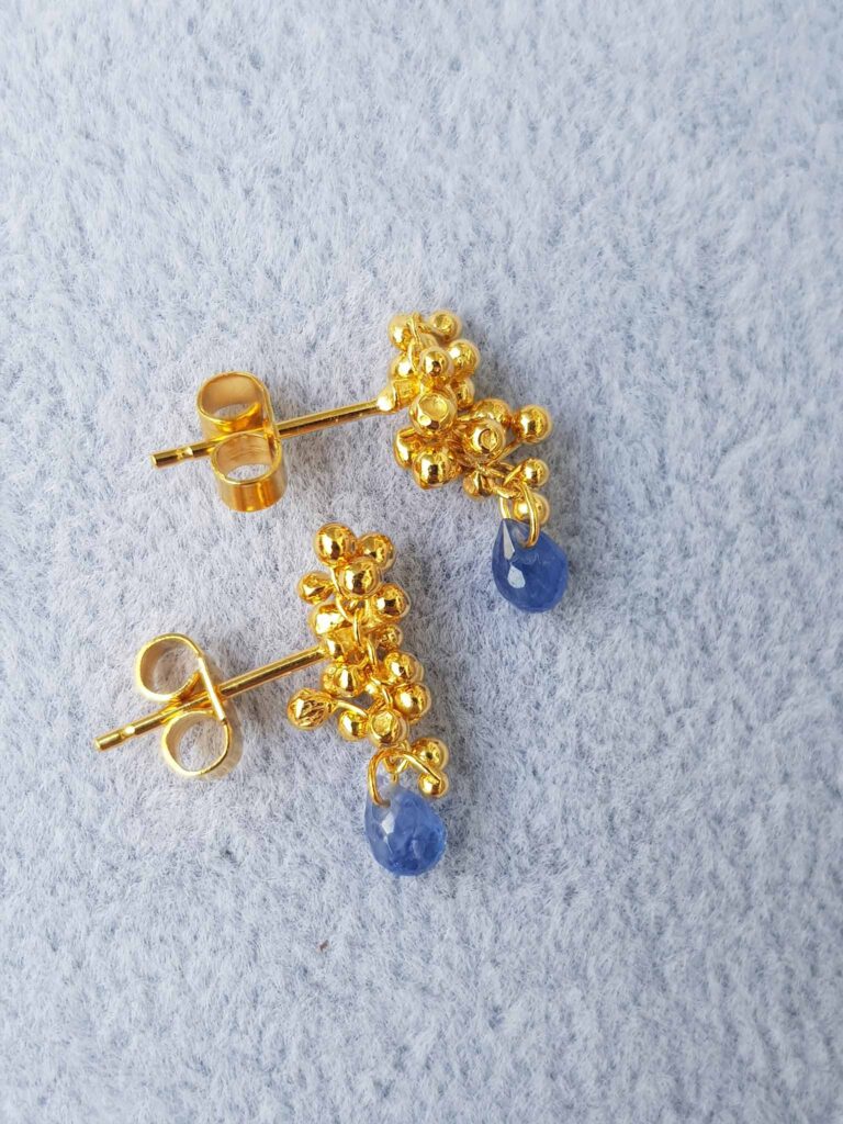 Sapphire Teardrop Stud Earrings - Kate Wood