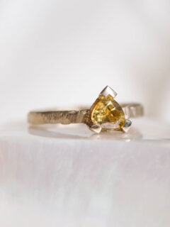 One Off Yellow Pear Tourmaline Slate Solitaire - Chloe Solomon