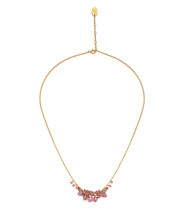 Pink Spinel Blossom Cluster Necklace