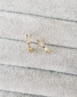 9ct Gold Salt and Pepper Diamond Huggies