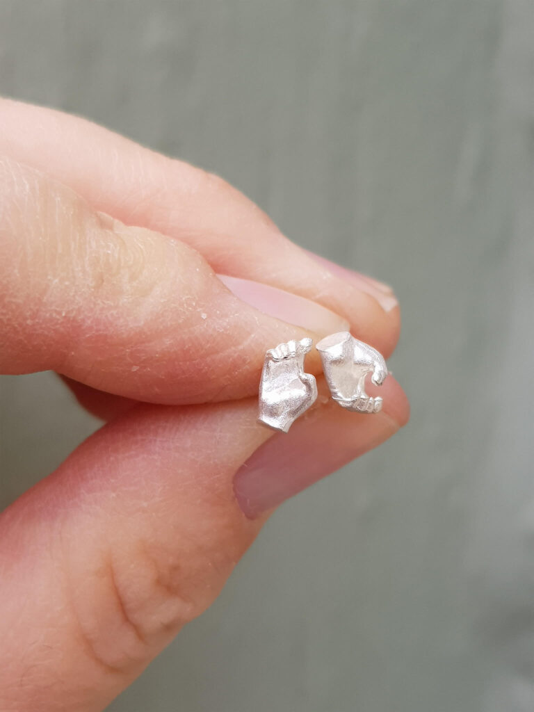 Silver Hand Studs