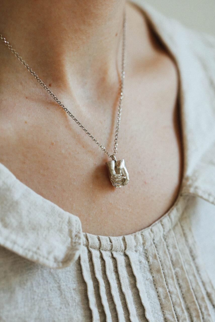 Silver Hand Pendant Necklace