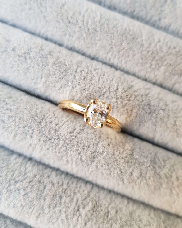 Yellow Gold Oval Diamond Engagement Ring