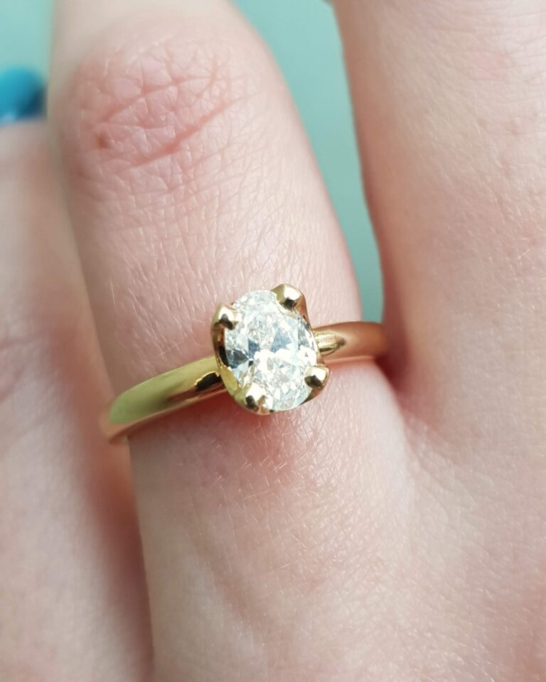 Gold Oval Diamond Engagement Ring