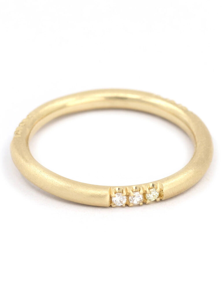 Trio Diamond Gold Wedding Band