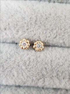 Gold Diamond Daisy Studs