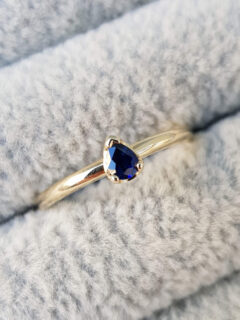 Mini Pear Blue Sapphire Engagement Ring