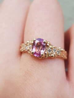 Oval Pink Sapphire Engagement Ring