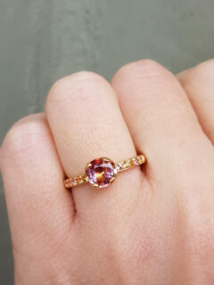 Colourful Orange Sapphire Engagement Ring