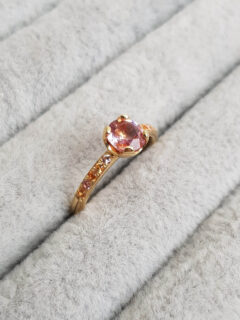 Colourful Orange Sapphire Engagement Ring