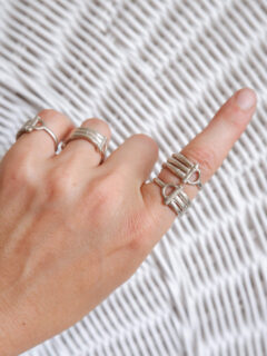 Silver Bamboo Bar Ring