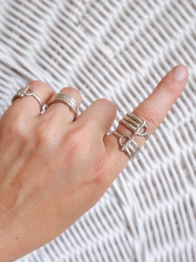 Silver Bamboo Bar Ring