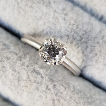 Grey Salt and Pepper Diamond Engagement Ring