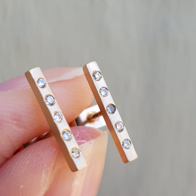 Clifton_Rocks_gold diamond bar stud earrings_Rhiannon_Lewis