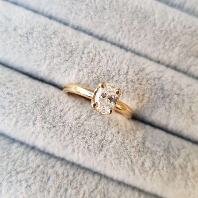 Yellow Gold Oval Diamond Engagement Ring