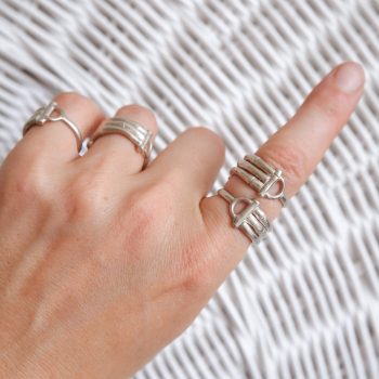 Silver Bamboo Bar Ring