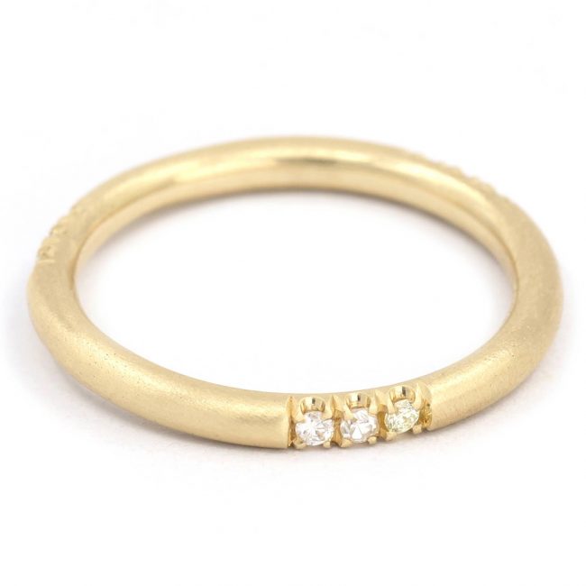 Trio Diamond Gold Wedding Band