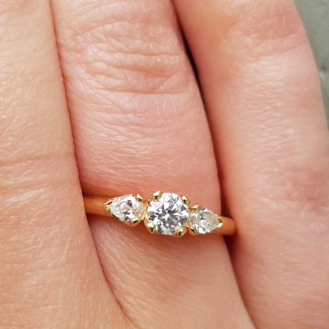 Diamond and Gold Trilogy Engagement Ring- Clare Chandler - Clifton Rocks