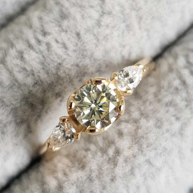 Yellow Diamond Trilogy Engagement Ring