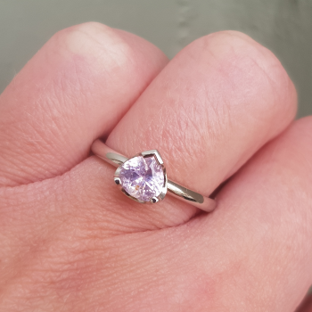 Pale Pink Sapphire Platinum Engagement Ring