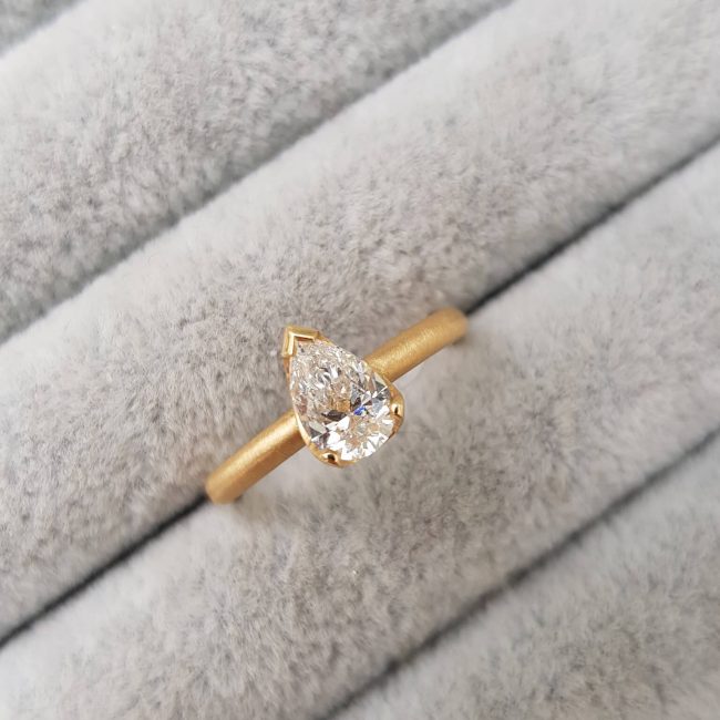 Pear Diamond Solitaire Engagement Ring