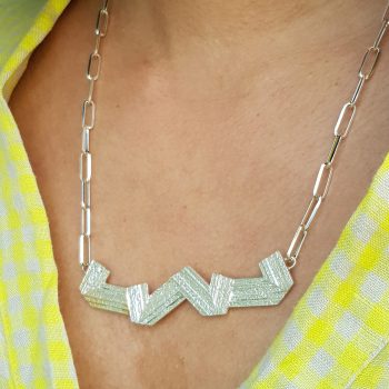 Silver Chunky Barn Texture Pendant