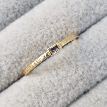 Gold Rectangle diamond stacking ring - Katie Snow