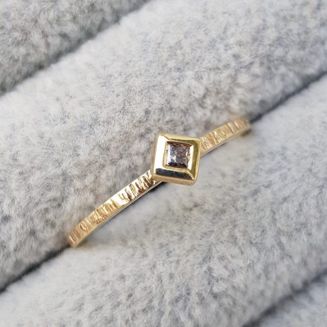 Clifton Rocks - Gold Square Diamond Stacking Ring - Katie Snow