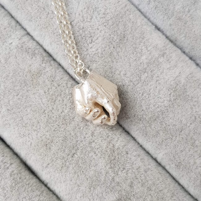 Silver Hand Pendant Necklace