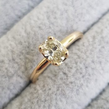 Oval Yellow Diamond Solitaire Engagement Ring