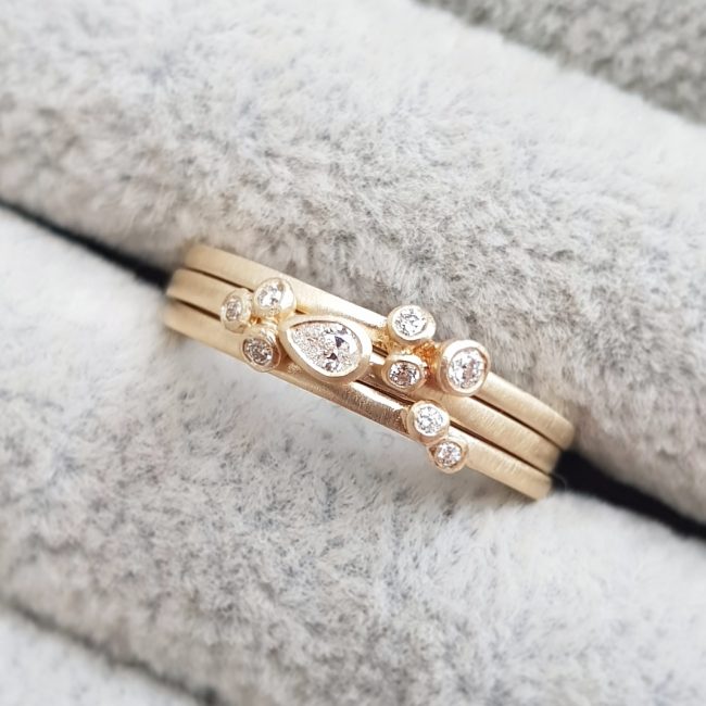 Baguette and Round Diamond Stacking Ring 001-130-01329 | Hingham Jewelers |  Hingham, MA